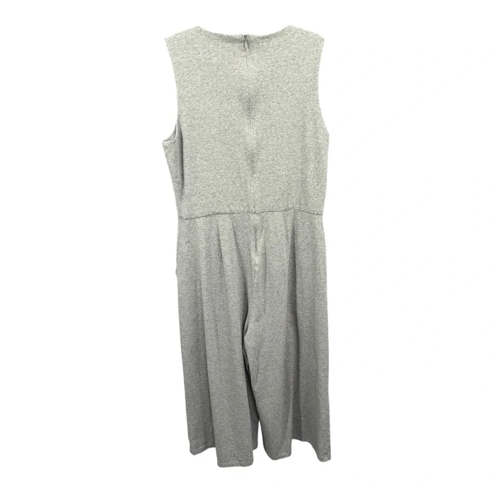 Eileen Fisher Moon Gray Organic Cotton Cropped Wide Leg Jumpsuit Size‎ XS